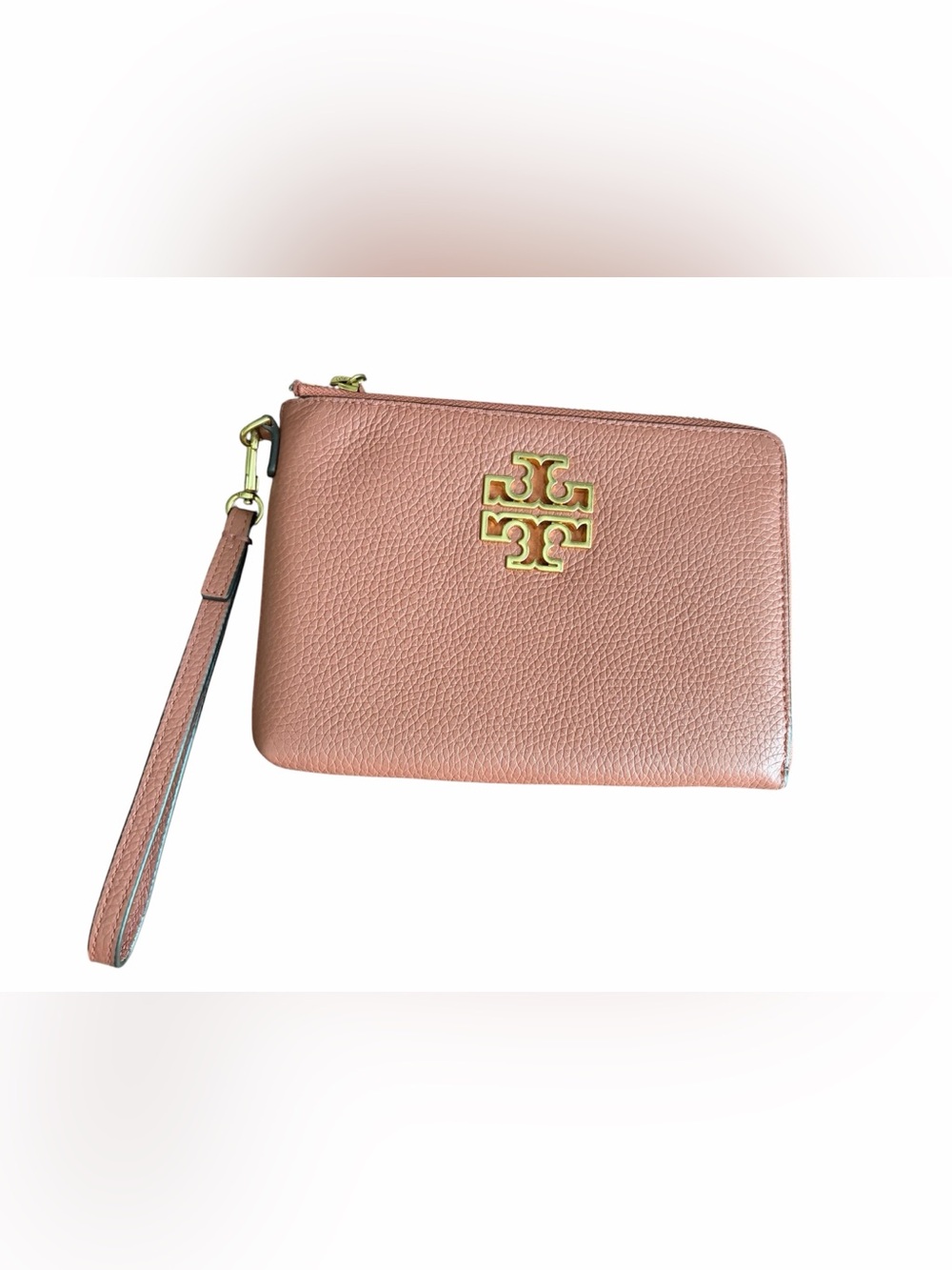 VEUC Tory Burch Britton Large Zip Leather Wristlet Clutch Wallet